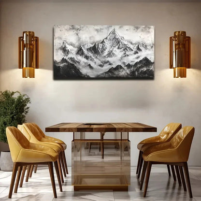 Majestic Snowy Mountains Wall Art canvas office home room framed 120x60cm - Bella Home Decor
