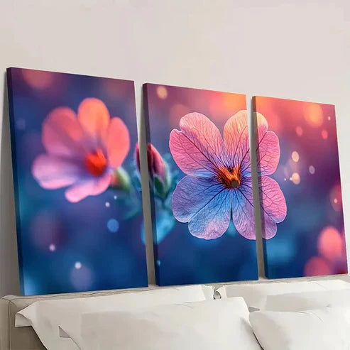 3pcs Olive Tree, Peach Blossom KL Wall Art Set Canvas Unframed - High Quality Print 100% Australian Made Wall Canvas - Bella Home Decor