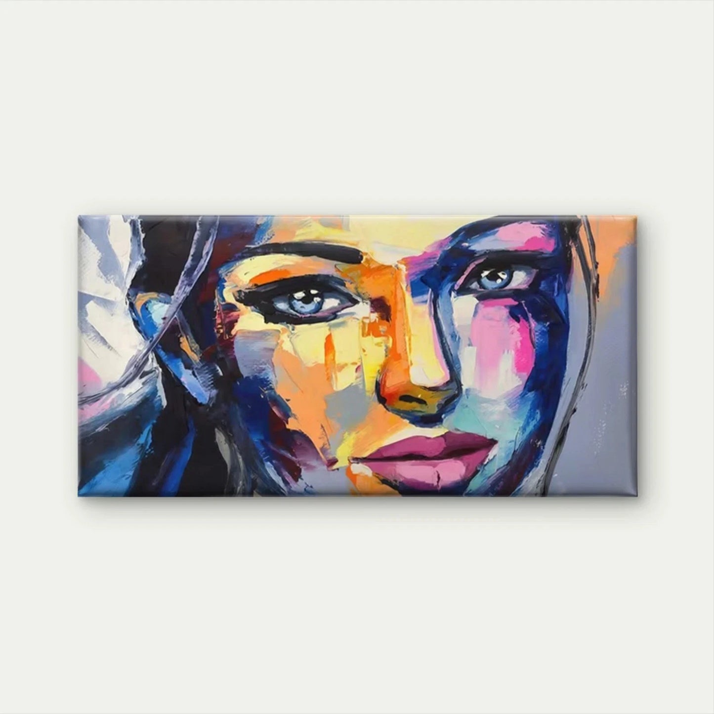 Abstract Colorful Portrait Wall Art Canvas Office Home Room Framed 120x60cm