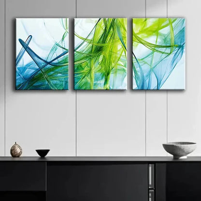 3pcs Green Digital Nature Green Perfect Wall Art Set Canvas Unframed - High Quality Print 100% Australian Made Wall Canvas
