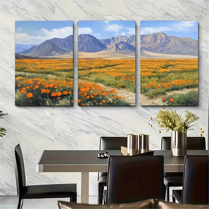3pcs Death Valley National Park Mountain Metal Print Ready to Hang Art - Bella Home Decor