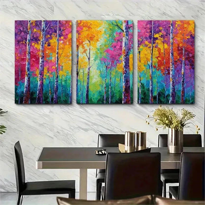 3pcs Original Forest Oil Painting Perfect Wall Art Set Canvas Framed 50x70cm - High Quality Print 100% Australian Made Wall Canvas Ready to Hang