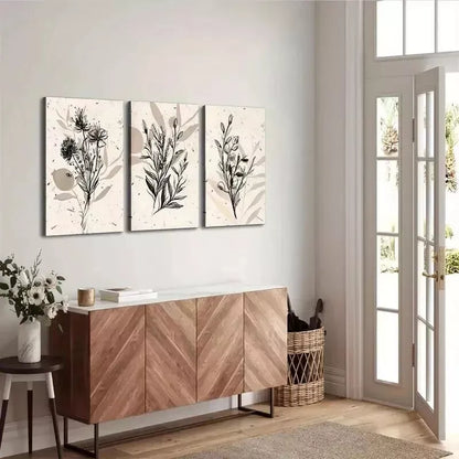 3pcs Rustic Wooden Framed Canvas Posters, Black Wall Art Set Canvas Framed 50x70cm - High Quality Print 100% Australian Made Wall Canvas Ready to Hang