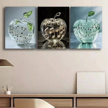 3pcs Notes Apple Wall Art Canvas Unframed - High Quality Print 100% Australian Made Wall Canvas
