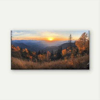 Mountain View Sunset Wall Art Canvas Office Home Room Framed 120x60cm
