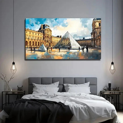 Paris Louvre Decoration Wall Art Canvas Office Home Room Framed 120x60cm