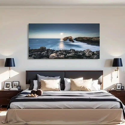 Coastal Horizon Ocean View Wall Art Canvas Office Home Room Framed 120x60cm - Bella Home Decor