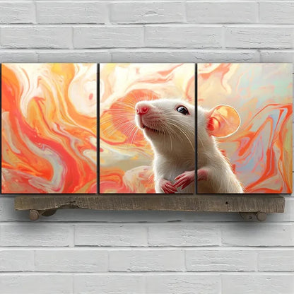 3pcs Flexible Mouse Animal Themed Metal Print Ready to Hang Art - Bella Home Decor