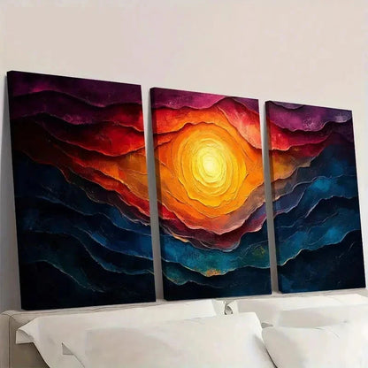 3pcs Abstract Tree Rings Swirl Pattern F  Wall Art Set Canvas Framed 60x90cm - High Quality Print 100% Australian Made Wall Canvas Ready to Hang - Bella Home Decor