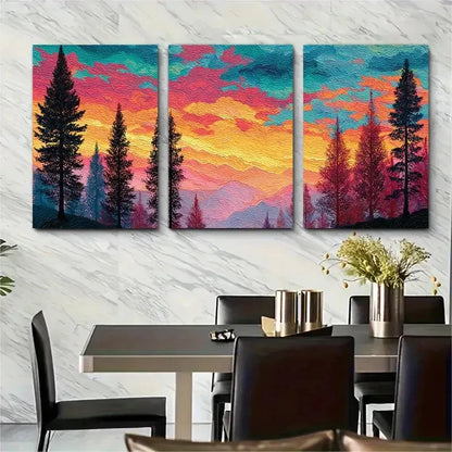 3pcs Abstract Landscape Mountain Nature Perfect Wall Art Set Canvas Framed 50x70cm - High Quality Print 100% Australian Made Wall Canvas Ready to Hang - Bella Home Decor