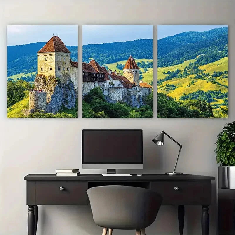 3pcs Beauty of Romania and Transylvania Travel Metal Print Ready to Hang Art - Bella Home Decor