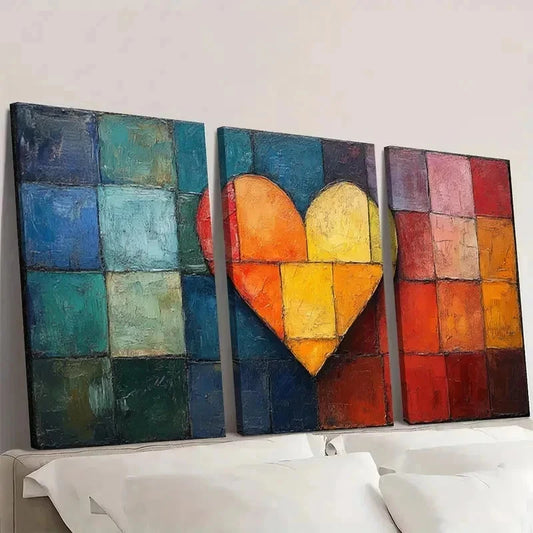3pcs Minimalist Love He Art Canvas Print DI Wall Art Set Canvas Framed 60x90cm - High Quality Print 100% Australian Made Wall Canvas Ready to Hang