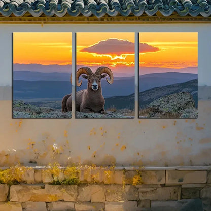 3pcs Vibrant Sheep on the Hillside Metal Print Ready to Hang Art - Bella Home Decor