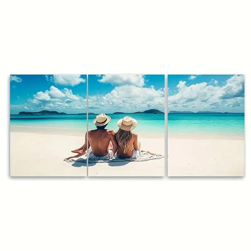 3pcs Whitsunday Wall Hanging Home Decor AUS  Wall Art Set Canvas Framed 40x60cm - High Quality Print 100% Australian Made Wall Canvas Ready to Hang - Bella Home Decor