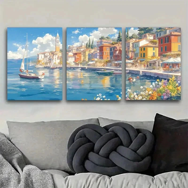 3pcs Landscape Painting Printing Metal Print Ready to Hang Art - Bella Home Decor