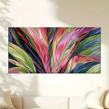Vibrant Abstract Plant Modern Wall Art Canvas Office Home Room Framed 120x60cm