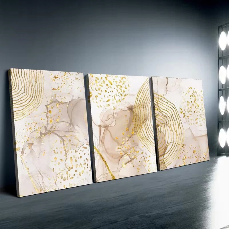 3pcs Abstract Marble-Inspired Wall Art Set Canvas Framed 50x70cm - High Quality Print 100% Australian Made Wall Canvas Ready to Hang