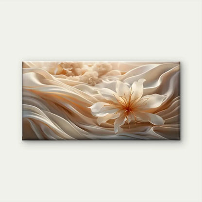 White Flowers Abstract Wall Art Canvas Office Home Room Framed 120x60cm