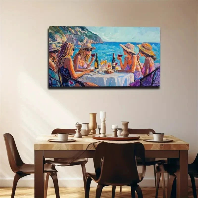 Women Wearing Brightly Colored Wall Art Canvas Office Home Room Framed 120x60cm