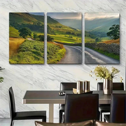 3pcs British Countryside Landscape Perfect Wall Art Set Canvas Framed 50x70cm - High Quality Print 100% Australian Made Wall Canvas Ready to Hang - Bella Home Decor