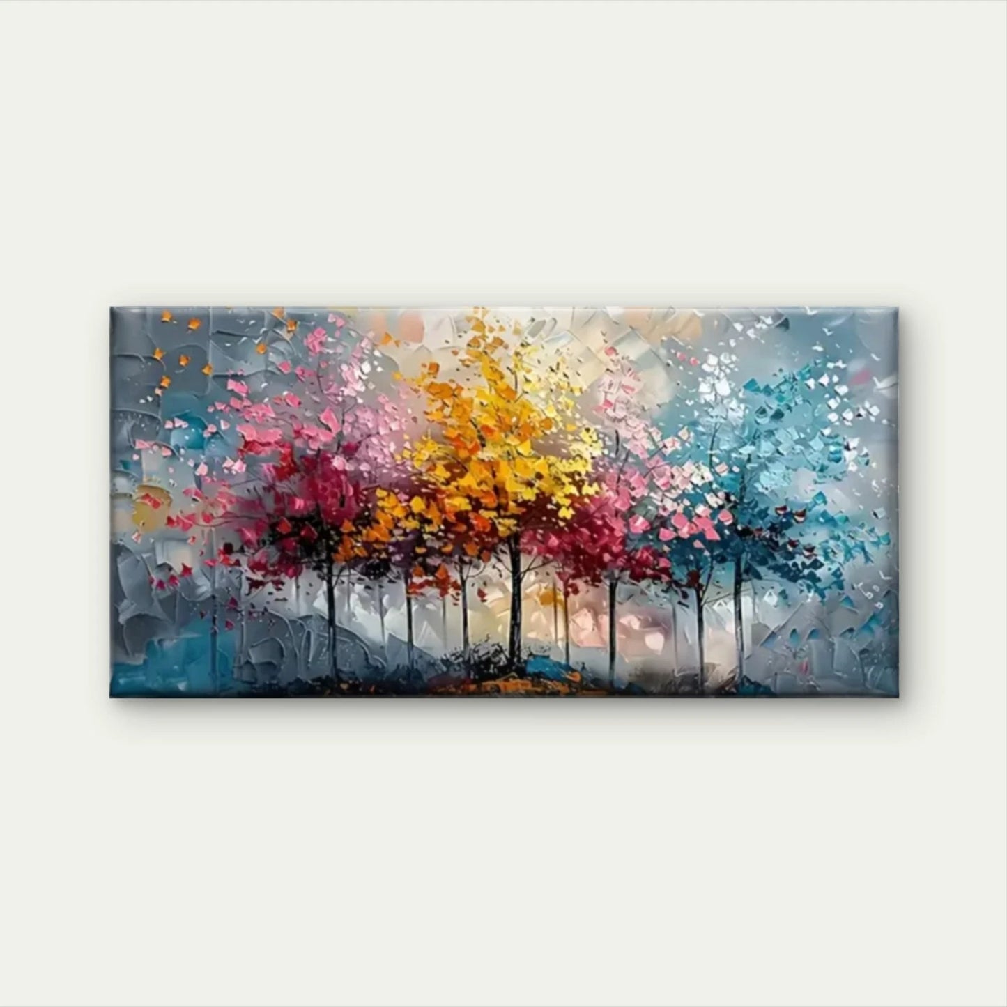 Abstract Trees Colorful Wall Art Canvas Office Home Room Framed 120x60cm