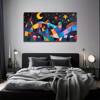 Night Scenery Suitable Wall Art Canvas Office Home Room Framed 120x60cm.