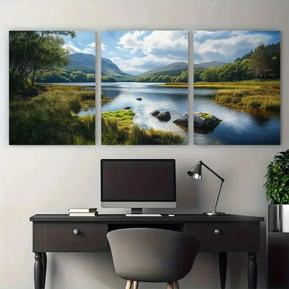 3pcs Glenveagh National Park Irish Scenery Metal Print Ready to Hang Art - Bella Home Decor