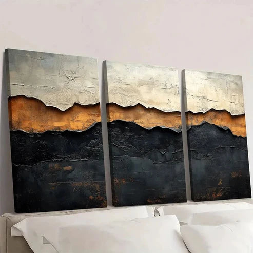 3pcs Neutral Tones Earth Colors Painting Wall Art Canvas Unframed – High Quality Print 100% Australian Made Wall Canvas