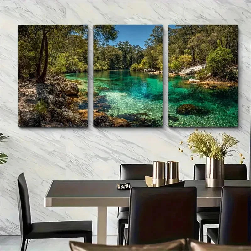 3pcs Lake Mckenzie Natural Scenic Print Australia Wall Art Set Canvas Framed 60x90cm - High Quality Print 100% Australian Made Wall Canvas Ready to Hang