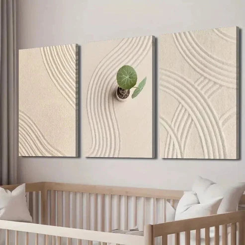 3pcs Japanese Courtyard Zen Meditation Decor Wall Art Set Canvas Unframed - High Quality Print 100% Australian Made Wall Canvas