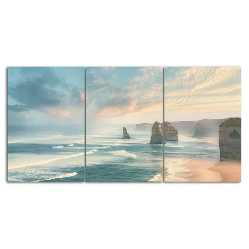 Peaceful Ocean Art Set Canvas Unframed - High Quality Print 100% Australian Made Wall Canvas