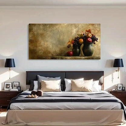 Vintage Autumn Fruit and Modern Wall Art Canvas Office Home Room Framed 120x60cm
