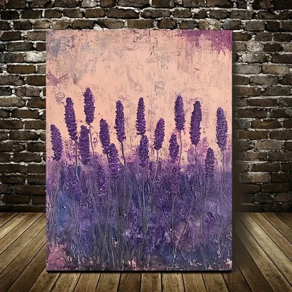 Beautiful Vibrant Purple & Pink Floral Painting 40x60cm Metal Print Ready to Hang - Bella Home Decor