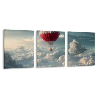 3pcs A Journey Above The Clouds, A Peaceful  Wall Art Set Canvas Framed 40x60cm - High Quality Print 100% Australian Made Wall Canvas Ready to Hang - Bella Home Decor