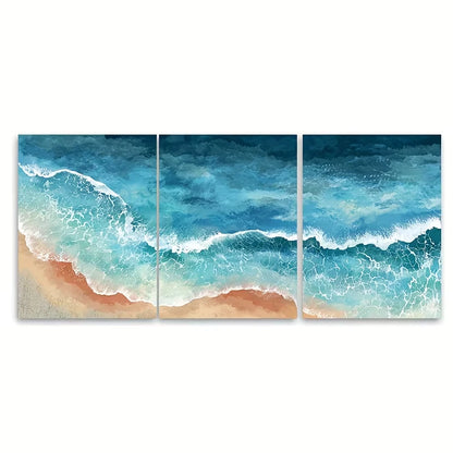 3pcs Ocean Clipart, Beach Clipart, Sea View Metal Print Ready to Hang Art