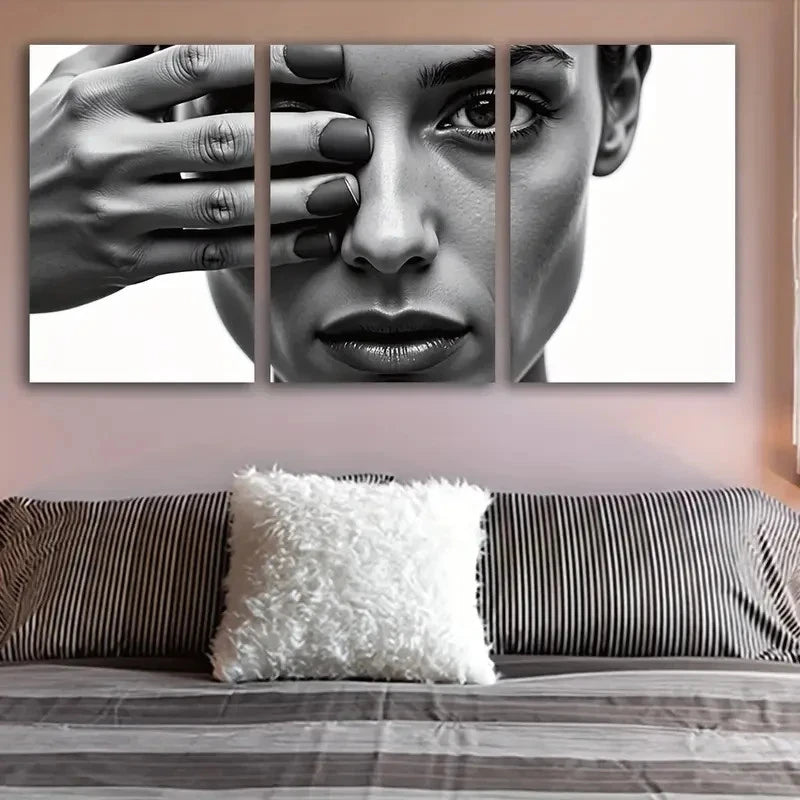 3pcs Black And White Photograph Wall Art Set Canvas Framed 60x90cm - High Quality Print 100% Australian Made Wall Canvas Ready to Hang - Bella Home Decor
