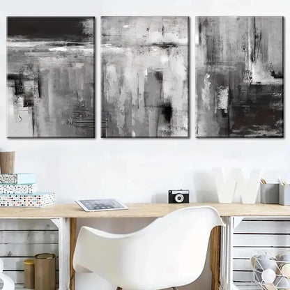 3pcs Modern Abstract Black And White Perfect Wall Art Set Canvas Framed 40x60cm - High Quality Print 100% Australian Made Wall Canvas Ready to Hang - Bella Home Decor