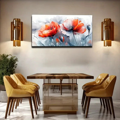 Orange and Red Gradient Petals Wall Art Canvas Office Home Room Framed 120x60cm - Bella Home Decor
