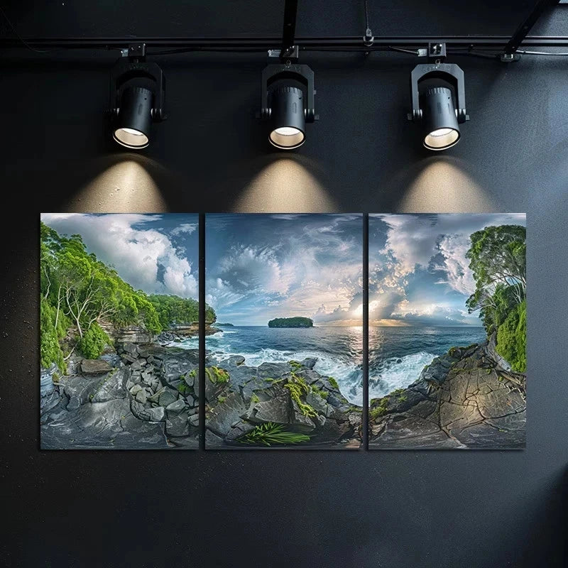 3pcs Photograph of French Bay in Sydney Metal Print Ready to Hang Art