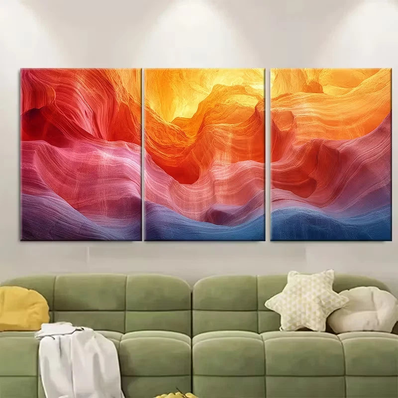3pcs Lower Antelope Canyon Metal Print Ready to Hang Art