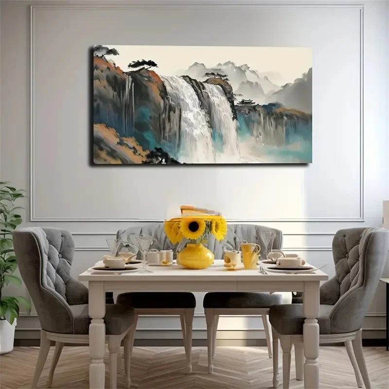 Imaginative Waterfall Wall Art Canvas Office Home Room Framed 120x60cm