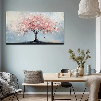 Dreamy Pink Trees Vibrant Wall Art canvas office home room framed 120x60cm