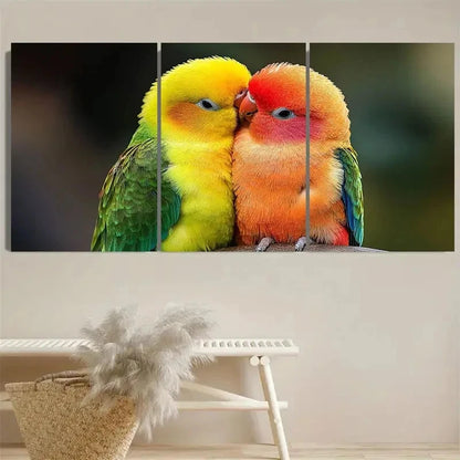 3pcs Lovebirds Wall Art Set Canvas Framed 40x60cm - High Quality Print 100% Australian Made Wall Canvas Ready to Hang