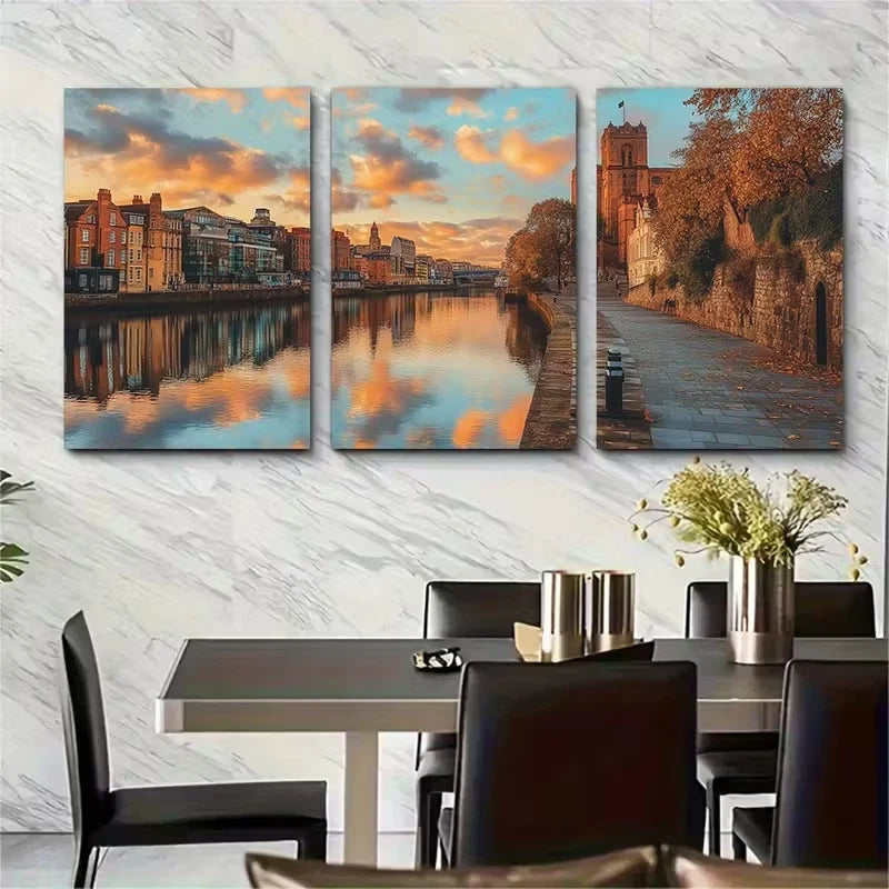 3pcs Colorful UK City Metal Print Ready to Hang Art - Bella Home Decor