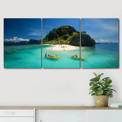3pcs Featuring Tropical Islands Nature Perfect Wall Art Set Canvas Unframed - High Quality Print 100% Australian Made Wall Canvas