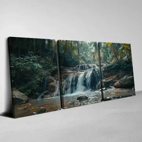 3pcs Stunning Forest & Stream Nature Scenery Wall Art Set Canvas Unframed - High Quality Print 100% Australian Made Wall Canvas