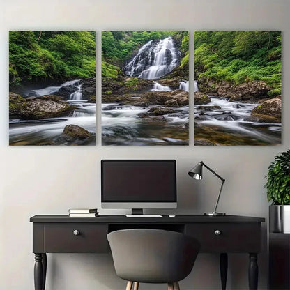 3pcs Torc Waterfall Killarney National Park Travel Metal Print Ready to Hang Art - Bella Home Decor