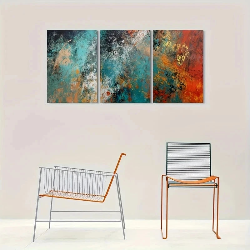 3pcs Abstract Colorful Vibrant Metal Print Ready to Hang Art - Bella Home Decor
