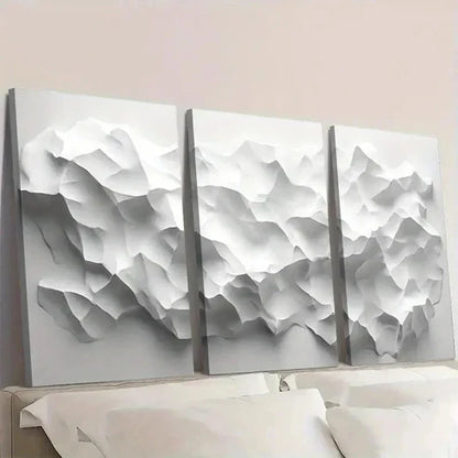 3pcs Abstract Geometric White Polygons on  Wall Art Set Canvas Unframed – High Quality Print 100% Australian Made Wall Canvas - Bella Home Decor