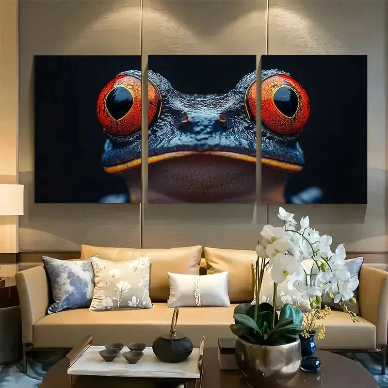 3pcs Moody Witch Animal Frog Design Metal Print Ready to Hang Art